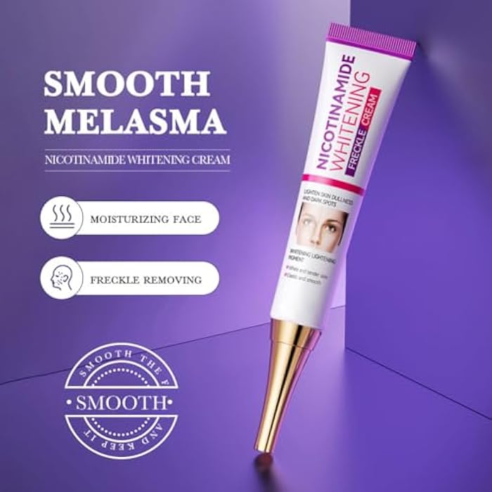 paminify مزيل البقع الداكنة للوجه، كريم تفتيح النمش بالنيكوتيناميد، كريم تفتيح الجسم للبشرة الباهتة، نتائج مرئية خلال 28 يومًا، نعومة الكلف، مصحح البقع الداكنة الناتجة عن فرط التصبغ، 0.7 أونصة - Image 4