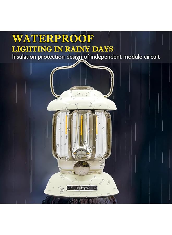 Toby's CPL T14 LED Camping Lantern Rechargeable Retro Metal Camping Light Battery Operated Dimmable Candle Lamp Portable Outdoor Tent Light Bulb Emergency Lighting for Power Failure Outage - Image 4