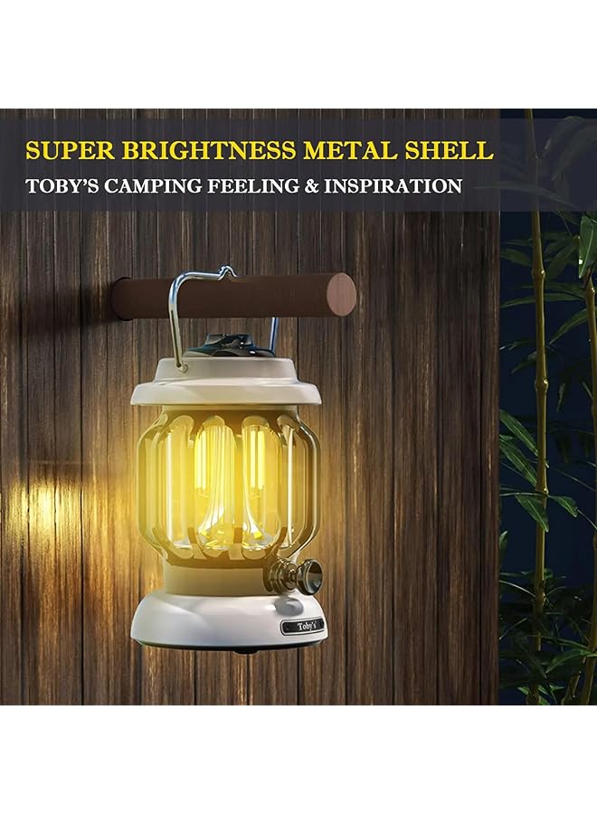 Toby's CPL T14 LED Camping Lantern Rechargeable Retro Metal Camping Light Battery Operated Dimmable Candle Lamp Portable Outdoor Tent Light Bulb Emergency Lighting for Power Failure Outage - Image 2