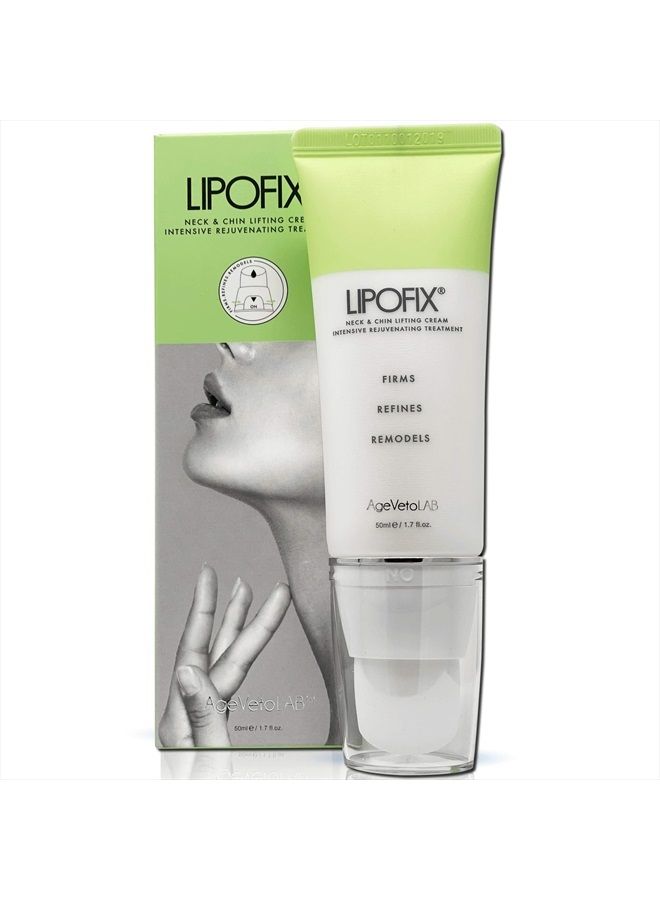 LIPOFIX Neck Firming Cream - Double Chin Reducing Tightening - Intensive Rejuvenating - Lift Tones Firms Sagging Skin Anti-Aging 1.7 oz (One Pack) - Image 1
