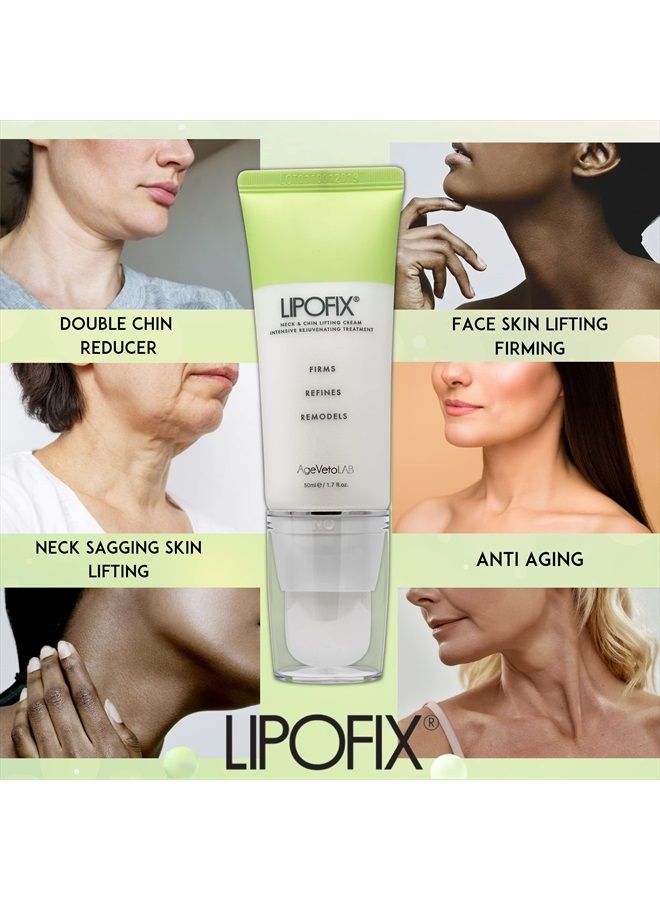 LIPOFIX Neck Firming Cream - Double Chin Reducing Tightening - Intensive Rejuvenating - Lift Tones Firms Sagging Skin Anti-Aging 1.7 oz (One Pack) - Image 2