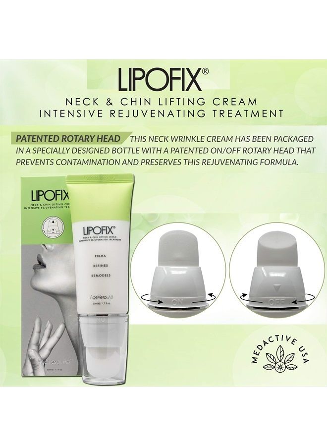 LIPOFIX Neck Firming Cream - Double Chin Reducing Tightening - Intensive Rejuvenating - Lift Tones Firms Sagging Skin Anti-Aging 1.7 oz (One Pack) - Image 4