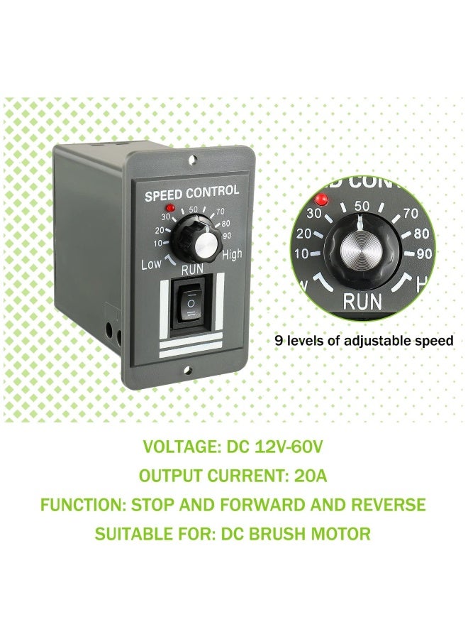 DC Motor Speed Controller, Forward/Reverse Electric Motor Speed Regulator Suitable for DC Brush Motor, 12-60V - Image 5