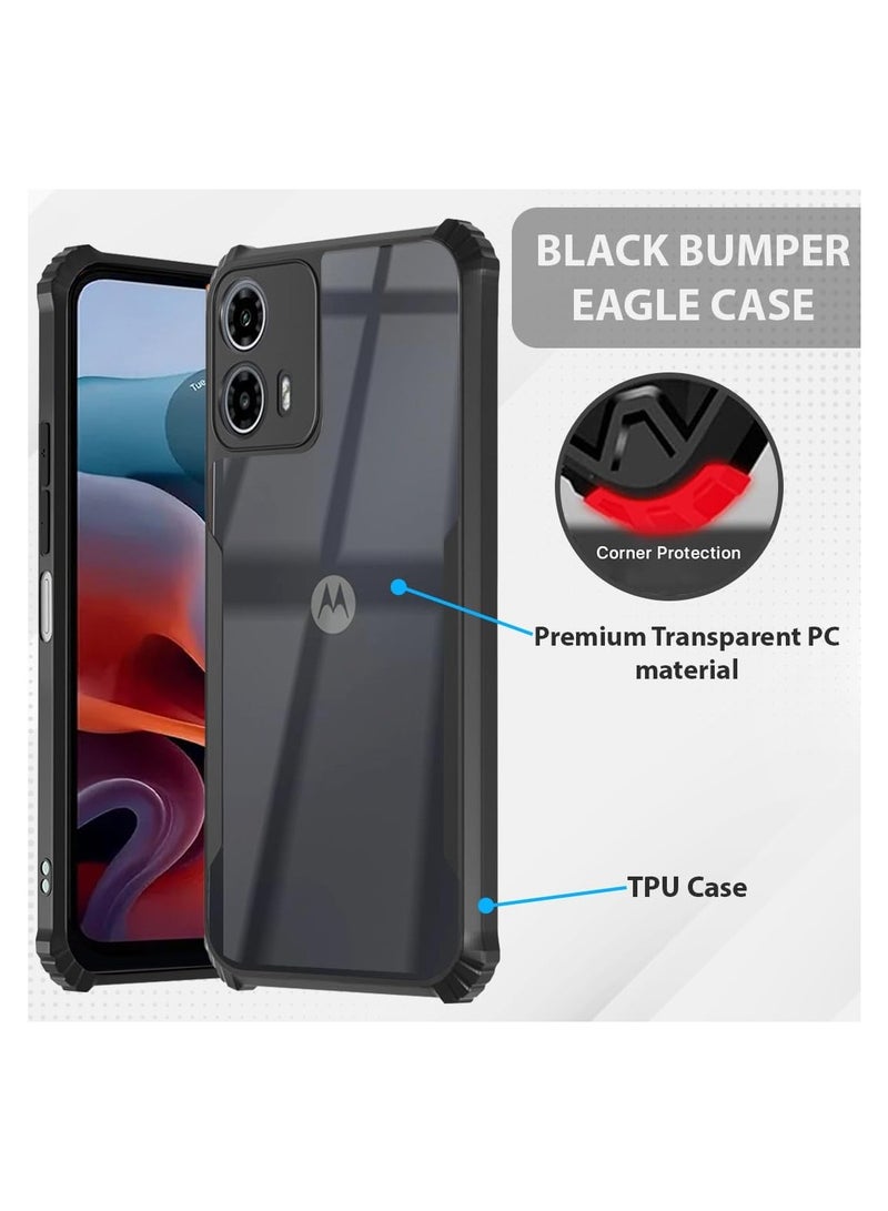 Wtech Hybrid TPU Silicone With Raised Armour Bumpers Slim Case Cover For Motorola Moto G24 4G 2024 Black - Image 5
