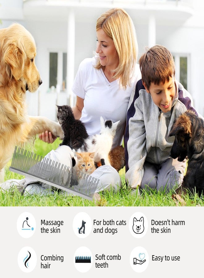 Histotree Professional Pet Stainless Steel Comb Long&Short Tooth Dog Dematting Com Flea Comb Pet Grooming Tool for Dogs and Cats Remove Loose Hair Mats Knots Tangles Dirt Fleas 6.1in/15.5cm - Image 5