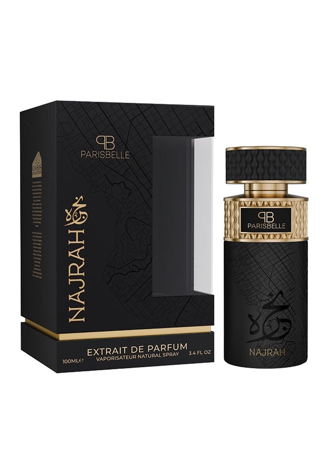 Parisbelle Najrah Oasis Collection Extrait De Parfum 100ml | Floral-Fruity Unisex Scent with Spicy Woody Heart & Amber-Vanilla Base - Image 1
