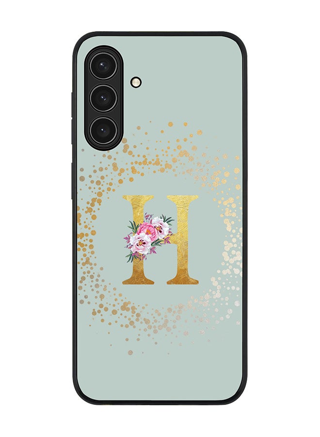 Stylizedd For Samsung Galaxy A17 / A17 4G Case,Slim fit Camera Protection, Shockproof Thin Phone cover  - Custom Monogram Floral - H  (Light Grey )