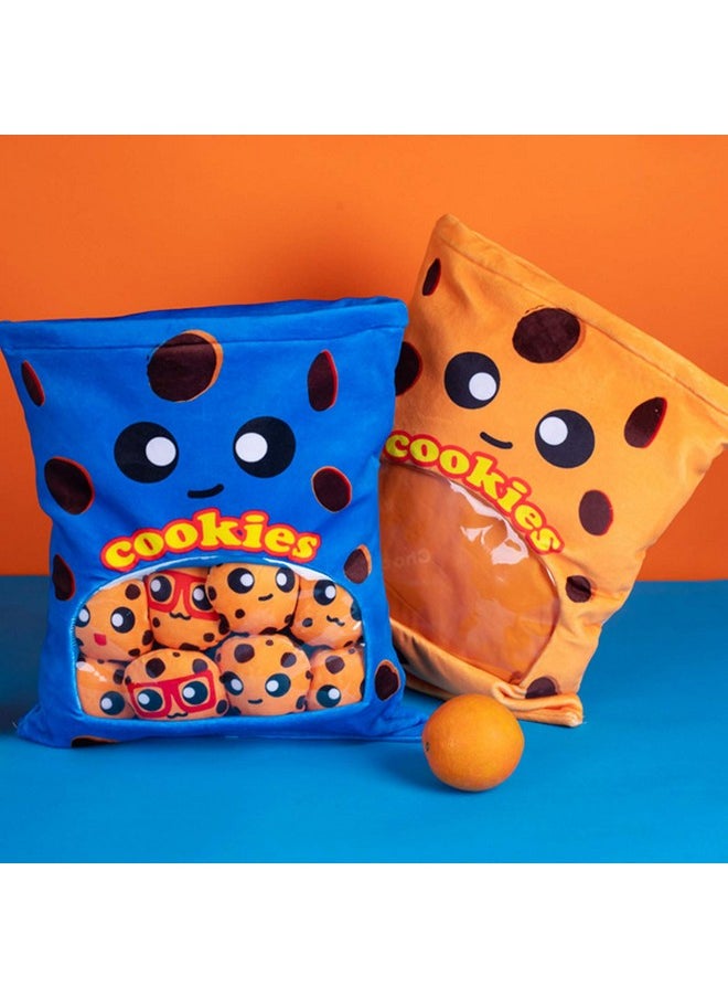 Nenalayo - Plushies Doll A Bag Of Cookie Toy Stuffed Soft Snack Pillow Plush Yummy Food Toy For Birthday Gift Stuffed Toy Game Pillow Cushion Gift For Kids (Blue) - Image 1