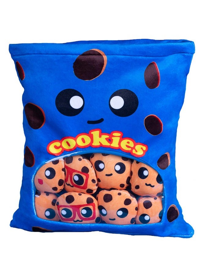 Nenalayo - Plushies Doll A Bag Of Cookie Toy Stuffed Soft Snack Pillow Plush Yummy Food Toy For Birthday Gift Stuffed Toy Game Pillow Cushion Gift For Kids (Blue) - Image 1