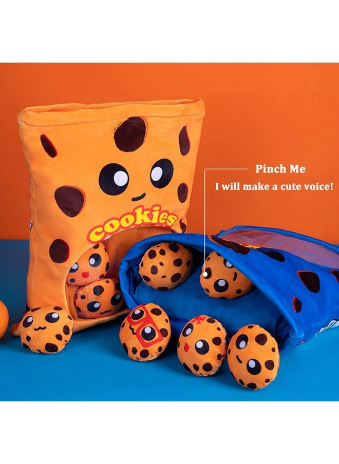 Nenalayo - Plushies Doll A Bag Of Cookie Toy Stuffed Soft Snack Pillow Plush Yummy Food Toy For Birthday Gift Stuffed Toy Game Pillow Cushion Gift For Kids (Blue) - Image 1