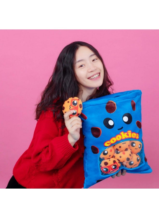 Nenalayo - Plushies Doll A Bag Of Cookie Toy Stuffed Soft Snack Pillow Plush Yummy Food Toy For Birthday Gift Stuffed Toy Game Pillow Cushion Gift For Kids (Blue) - Image 1