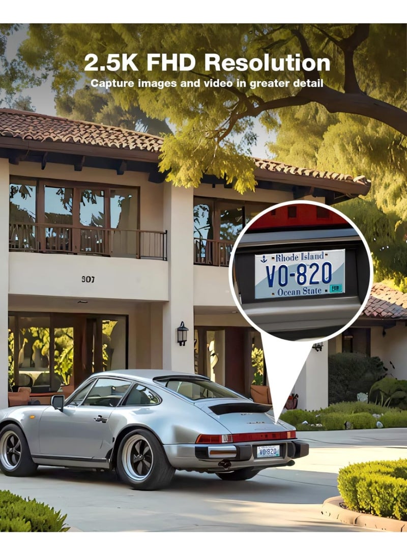 Zikra كاميرا الفيضانات الخارجية، 2800 لومن LED، كاميرا أمان WiFi عالية الدقة، دوران 360° وإمالة، كشف الحركة، رؤية ليلية ملونة، مراقبة على مدار 24/7، سلكية لحماية المنزل - Image 4