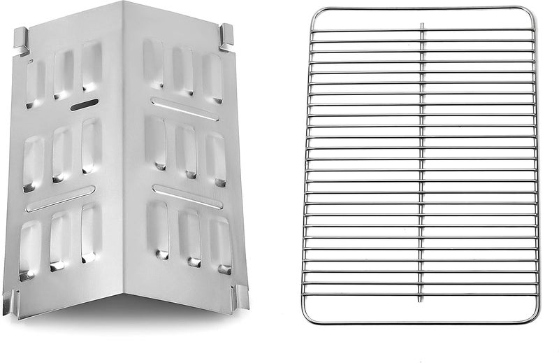 DELSbbq 80631 Stainless Steel Cooking Grate and 9201 Stainless Steel Flavorizer Bar, Cooking Grate for Weber Gas and Charcoal Go-Anywhere Grill, Flavorizer Bar for Weber Gas Go-Anywhere Grill - Image 1