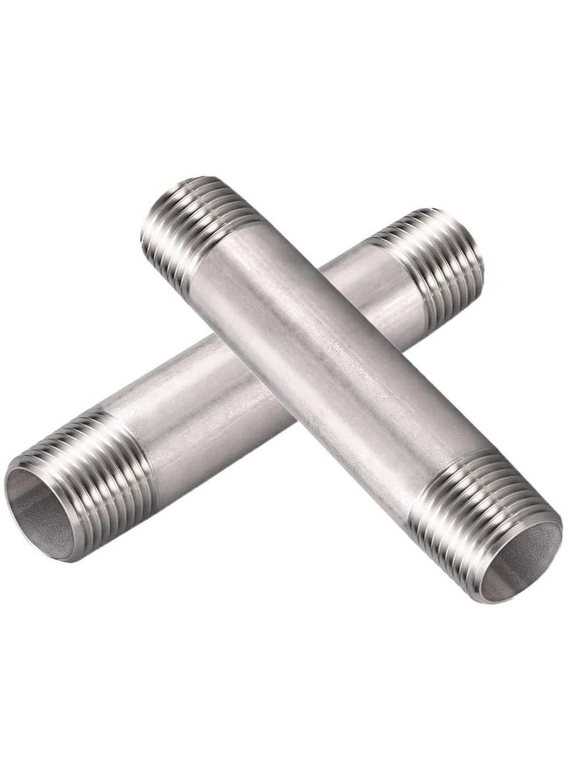 RACO SS Barrel Nipple | Stainless Steel Pipe Fitting for Industrial, Air, Fuel and Water Pipe Application and DIY Decoration Projects, (4” Length (100mm)) - Image 2