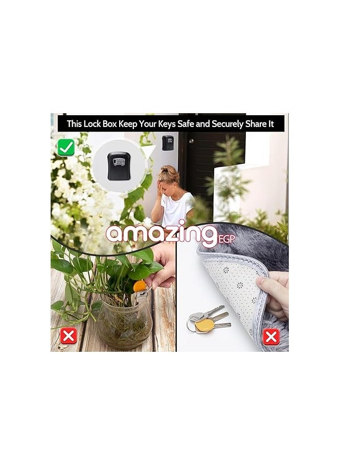 amazing.EGP THE PACk - Wall Mounted Key Lock Box, 4-Digit Combination, Weather-Resistant Metal, Black (BLACK) - Image 5