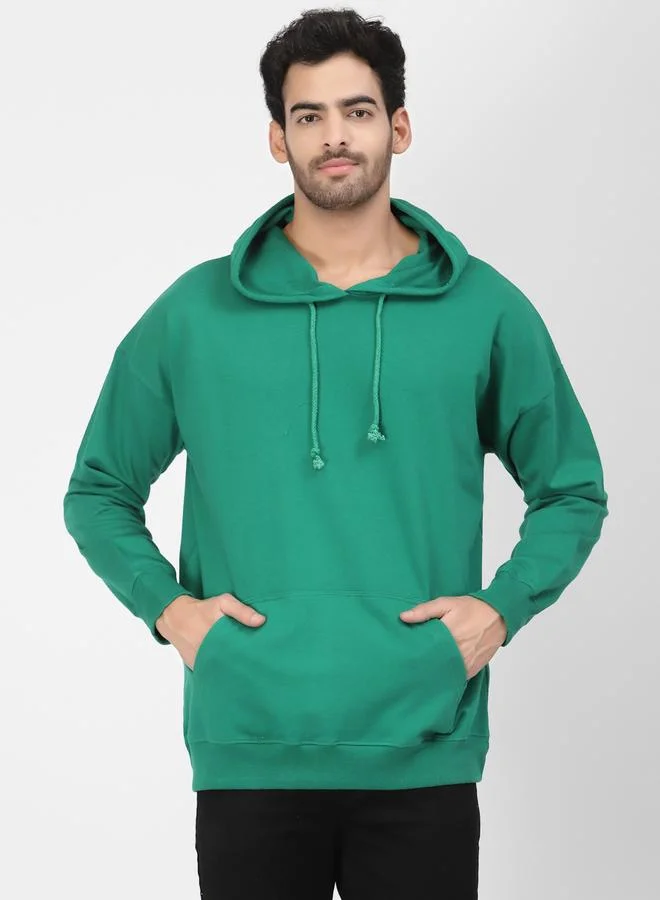 PAUSE Men Green Relaxed Fit Graphic Hoodie