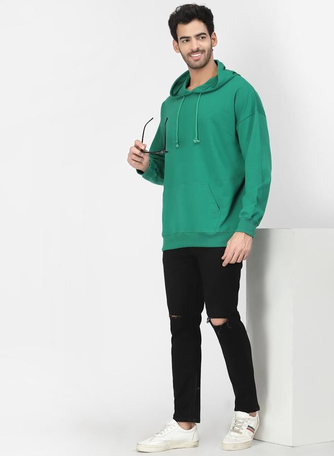 PAUSE Men Green Relaxed Fit Graphic Hoodie - Image 3