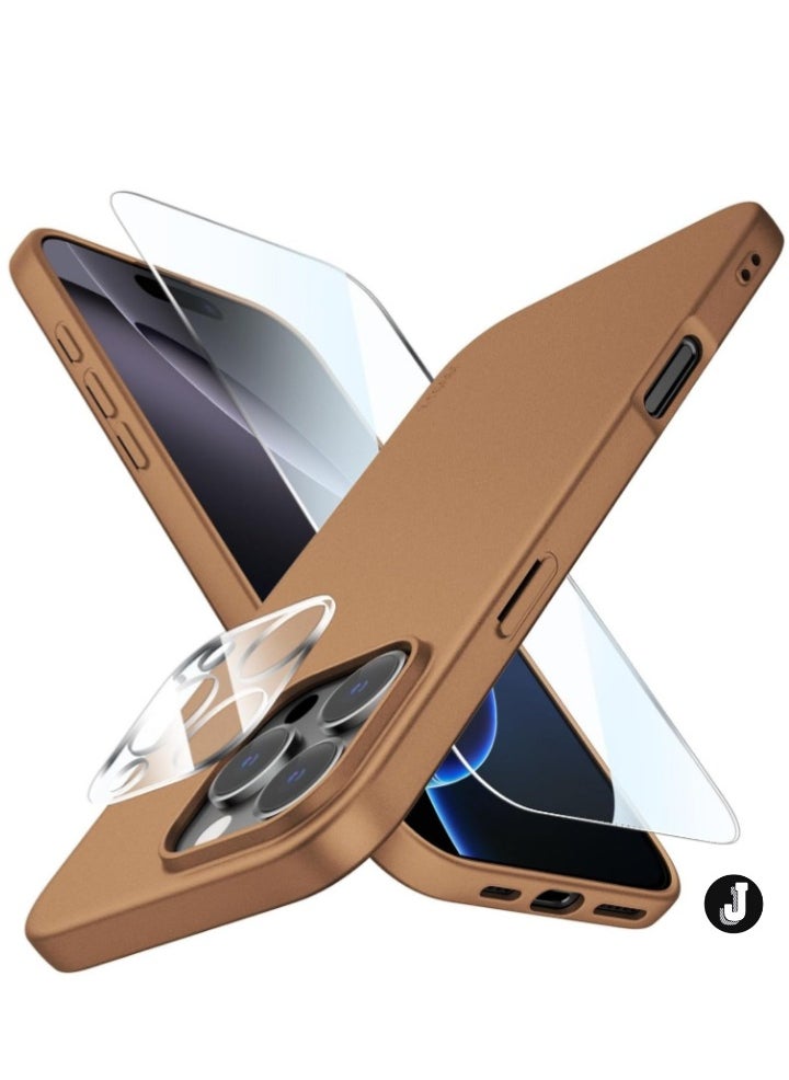 JAJEEK "iPhone 16 Pro Max Ultra-Thin Matte Titanium Case – Soft Touch Cover with Camera Lens and Screen Protectors, Anti-Scratch Shockproof Slim Design" - Image 1