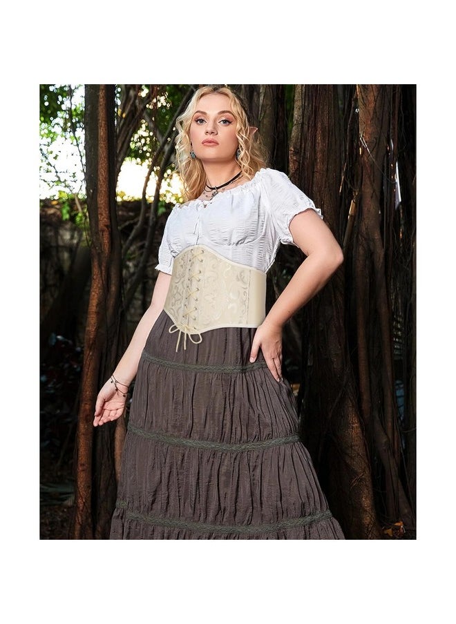 Womens Corset Belt Elastic Waist Belt Laceup Cinch Belt Pirate Corset Belt Renaissance For Costume 5.9'' Width Apricot - pzsku/Z027D302D979F114C0129Z/45/_/1718301259/77ac34cd-ccdf-45e2-b430-8647e1e20c18