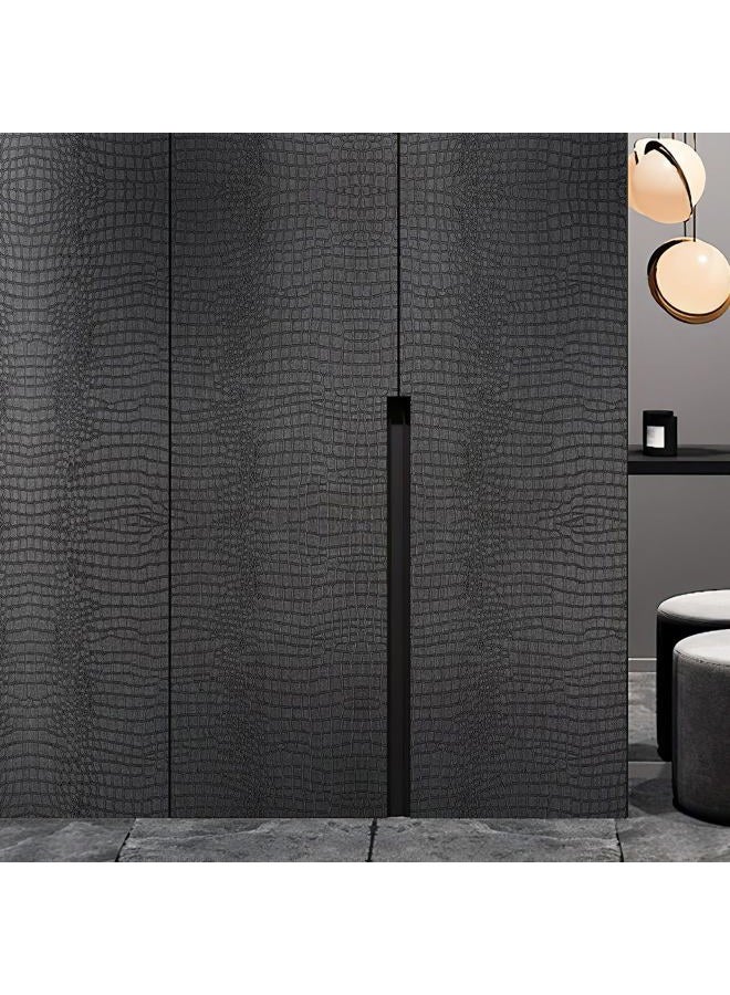 Zeeko Black Peel and Stick Wallpaper 23.6" x 120" Removable Crocodile Wallpaper Embossed Contact Paper Textured Wall Paper for Cabinet Bedroom Bathroom - Image 4