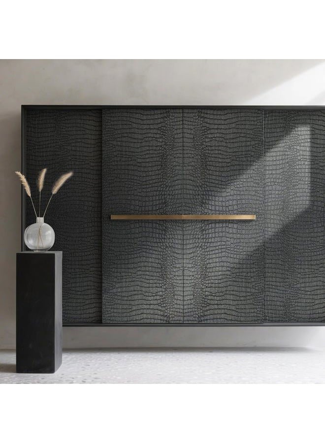 Zeeko Black Peel and Stick Wallpaper 23.6" x 120" Removable Crocodile Wallpaper Embossed Contact Paper Textured Wall Paper for Cabinet Bedroom Bathroom - Image 5