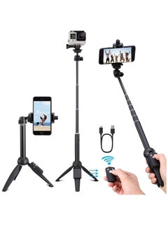 Selfie Stick For Phone Size 4.5-6.2Inch, Extendable Selfie Stick Tripod with Bluetooth Wireless Remote Phone Holder