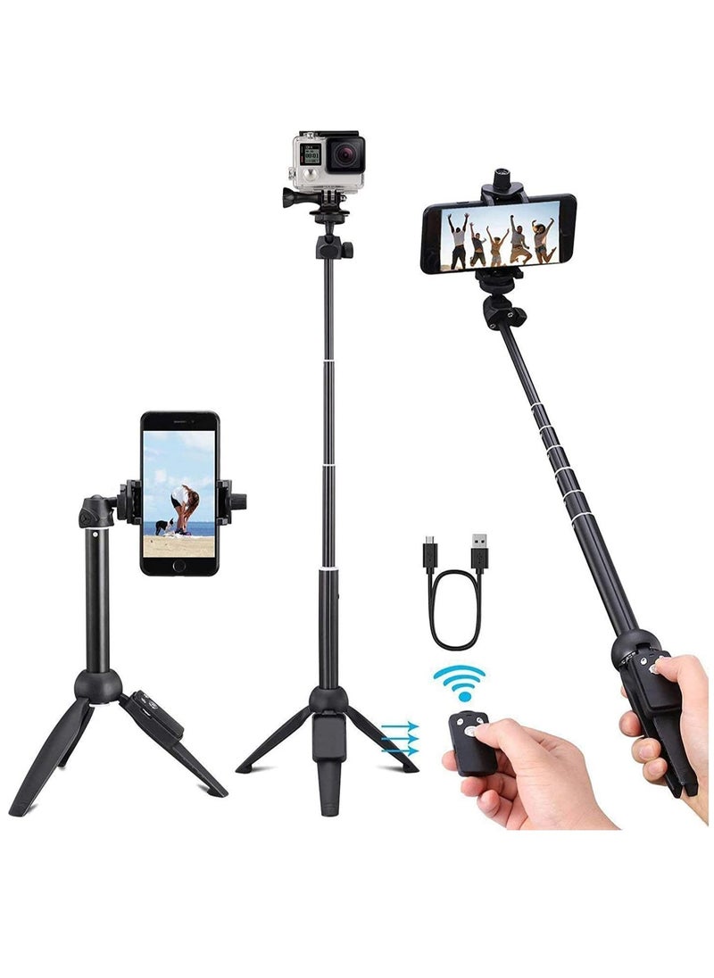 DUSALA - Selfie Stick For Phone Size 4.5-6.2Inch, Extendable Selfie Stick Tripod with Bluetooth Wireless Remote Phone Holder - Image 1