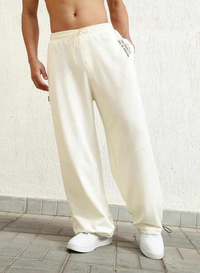 Hubberholme Oversized Printed Joggers with Drawstring by Styli
