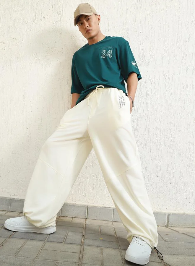 Hubberholme Oversized Printed Joggers with Drawstring by Styli