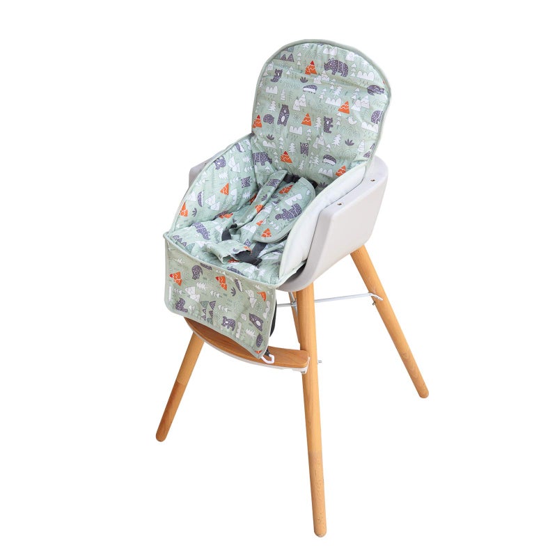 Kocpudu High Chair Pad,high Chair Cushion,seat Cushion Breathable Pad,Comfortable Seat Belt Design,Cute Pattern,Soft and Comfortable,Baby Sits More Comfortable(Green Animal Pattern) - Image 3