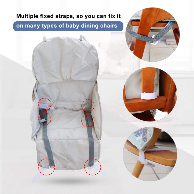 Kocpudu High Chair Pad,high Chair Cushion,seat Cushion Breathable Pad,Comfortable Seat Belt Design,Cute Pattern,Soft and Comfortable,Baby Sits More Comfortable(Green Animal Pattern) - Image 5