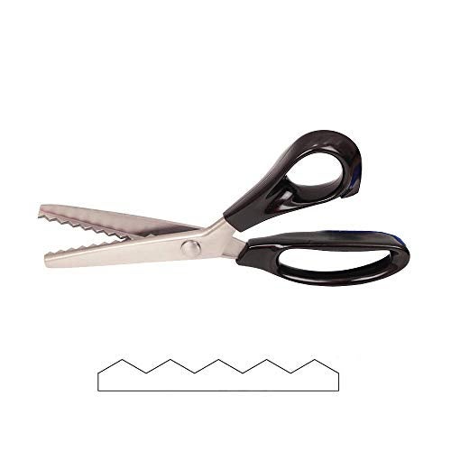 Xemz Dressmaking Sewing Craft Scissors, Professional Stainless Steel Pinking Shears Comfort Grip, Serrated & Scalloped Blades Cut Tailor Decorative Tool - Fabrics Leather Paper Craft (Serrated 7mm) - Image 1
