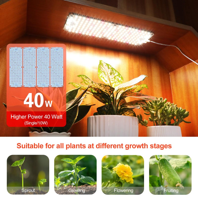 FECiDA 4-Pack Panel Grow Lights for Indoor Plants, FECiDA 2026 LED Plant Grow Light for Under Cabinet Plants, Full Spectrum Growing Lamp with 4,8,12,16,20 Hr Timer, Free Linking - Image 4