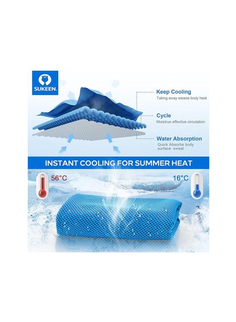 سوكين [طقم 4 قطع] مناشف تبريد 40"x12" – مناشف ميكروفايبر باردة ناعمة وقابلة للتنفس لليوغا، الجري، النادي، التمارين والتخييم - Image 3