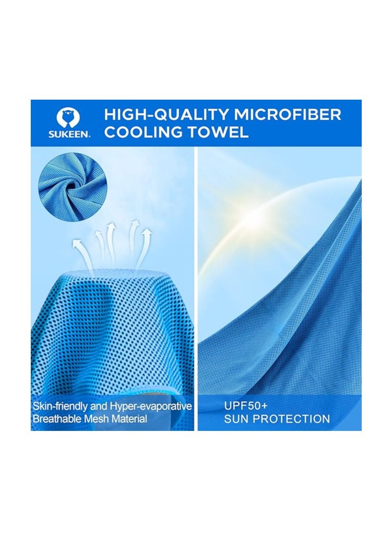 سوكين [طقم 4 قطع] مناشف تبريد 40"x12" – مناشف ميكروفايبر باردة ناعمة وقابلة للتنفس لليوغا، الجري، النادي، التمارين والتخييم - Image 2