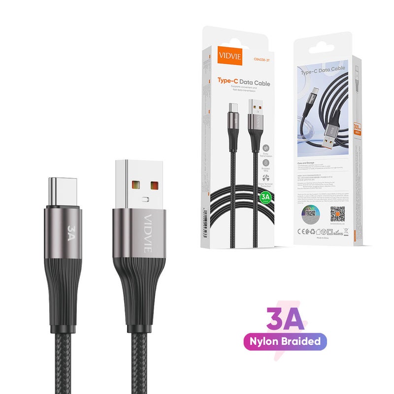 Vidvie كابل بيانات نوع C عالي السرعة CB4038T للشحن السريع والمزامنة - Image 4