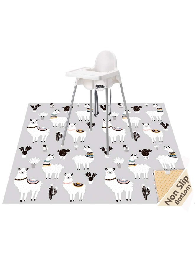 Womumon Baby Splat Mat for Under High Chair, 51 x 51 Inch Splash Mat, Waterproof and Washable Spill Mat, Anti-Slip Floor Protector - Image 1