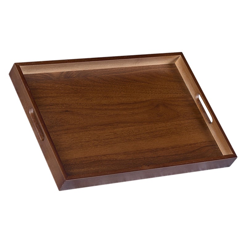2pcs Wood Serving Tray with Handles: Rectangular Tea Tray for Dining Breakfast Coffee Table Snacks - Decorative Platter for Home and Parties - Image 4
