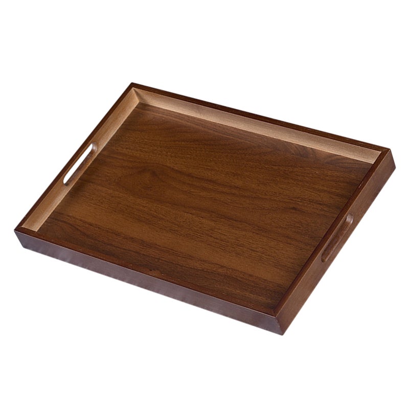 2pcs Wood Serving Tray with Handles: Rectangular Tea Tray for Dining Breakfast Coffee Table Snacks - Decorative Platter for Home and Parties - Image 3