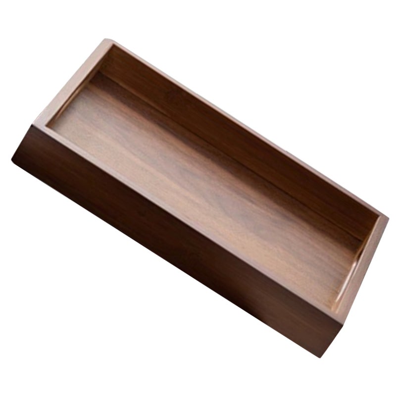 2pcs Wood Serving Tray with Handles: Rectangular Tea Tray for Dining Breakfast Coffee Table Snacks - Decorative Platter for Home and Parties - Image 2