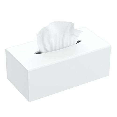 FEMELI Acrylic Tissue Box Cover,Rectangular Facial Tissue Holder Case Dispenser for Bathroom Kitchen Bedroom Office - Image 1