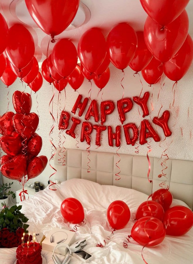 Haolongfa Valentines Day Decorations Set, Red Heart Balloons with Love Balloon, Fake Rose Petals and Red Confetti Balloons, Romantic Decor for Valentines, Proposal, Anniversary, Special Night, Bedroom Surprise - Image 4