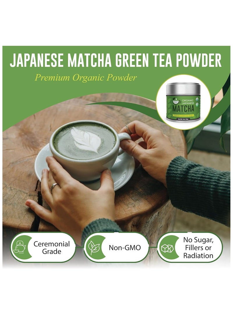 Kyoto Kyoto Dew Matcha – Organic Premium Ceremonial Grade Japanese Matcha Green Tea Powder – No Fillers, Zero Sugar – USDA & JAS Certified, 30g (1oz) Tin  - Image 3