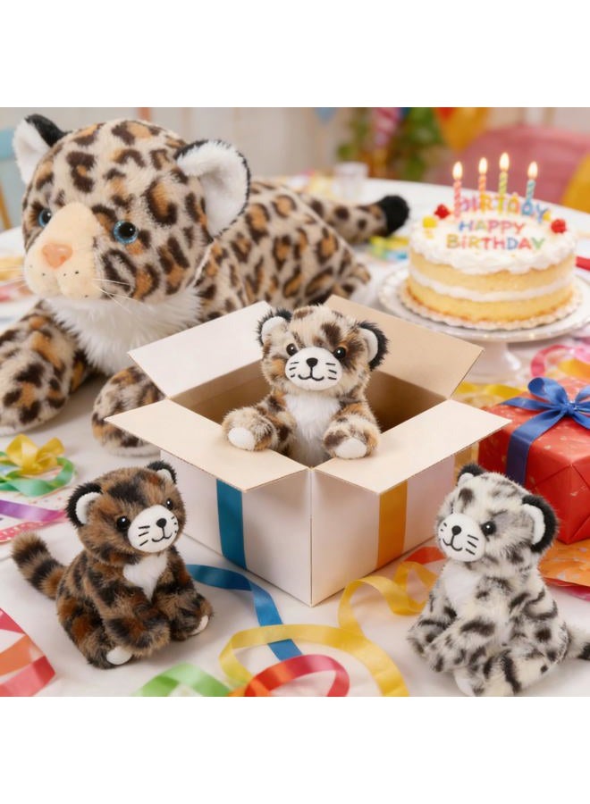 MaoGoLan 4Pcs Soft Leopard Stuffed Animals with 3 Babies Inside, 18" Stuffed Cheetah Bulk Jaguar Plush Toys for Girls Boys Kids Mother's Day Birthday Gift, Baby Shower Safari Party Decor - Image 2
