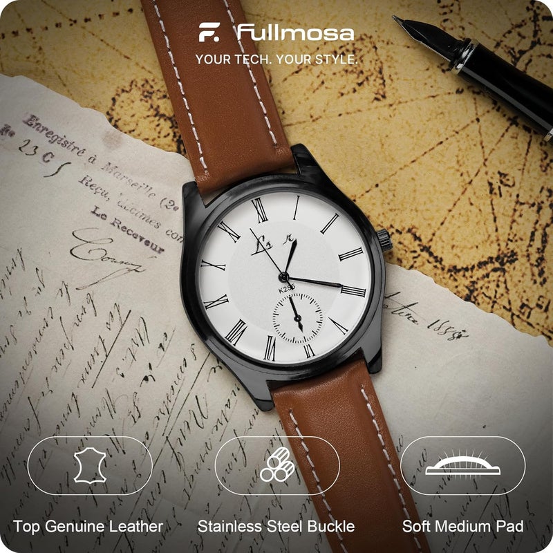 Fullmosa Watch Band, Quick Release Leather Watch Strap Compatible with Samsung Galaxy Garmin for Men Women, Replacement Bands Width 12mm 14mm 16mm 18mm 19mm 20mm 21mm 22mm 24mm - Image 2