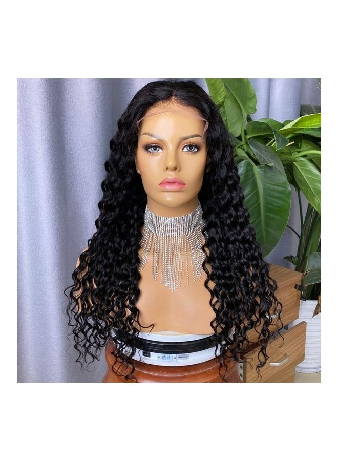 NIBEMINENT Brazilian Curly Hair Wig Black 16inch
