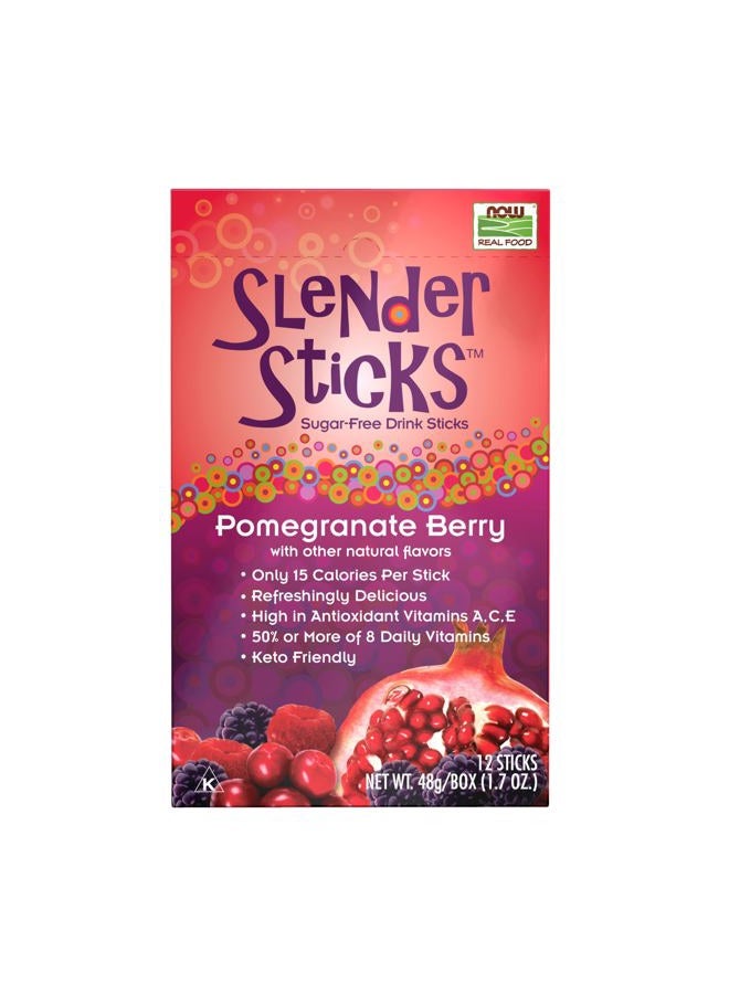Now Foods Pomegranate Berry Sugar Free Drink Sticks - 12 1.7 oz. Sticks - Image 1