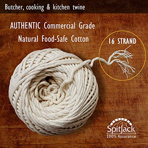 SpitJack Meat 12 Inch Trussing Needle and Butchers Cooking Twine Kit for Sewing Up Whole Hog, Pig, Roasting Chicken and Turkey. 12 Inch SS Needle and 185 Feet of Cotton Kitchen String. - Image 3