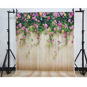 WOLADA Spring Flower Wall Backdrop Colorful Roses with Butterflies Background Ideal for Spring Photo Shoots Wedding Bridal Shower Garden Themed Parties Studio Props 8x8FT 8909 - Image 2
