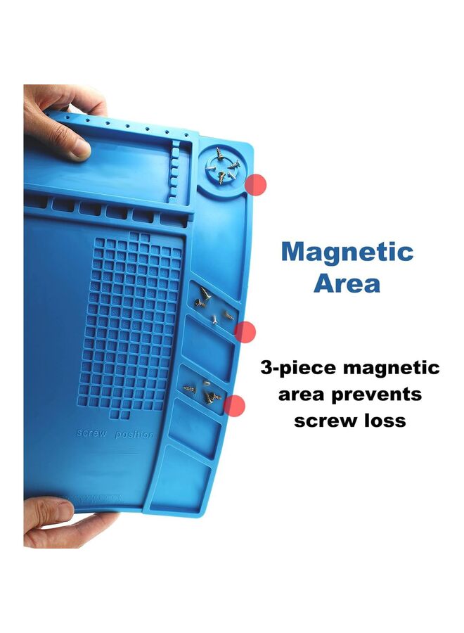 يُسلِّم حصيرة لحام سيليكون مقاومة للحرارة، حصيرة عمل مغناطيسية كبيرة لإصلاح الإلكترونيات، مناسبة لمكواة اللحام، طاولة العمل، إصلاح الهواتف المحمولة وأجهزة الكمبيوتر المحمولة (المقاس: S160) - Image 3